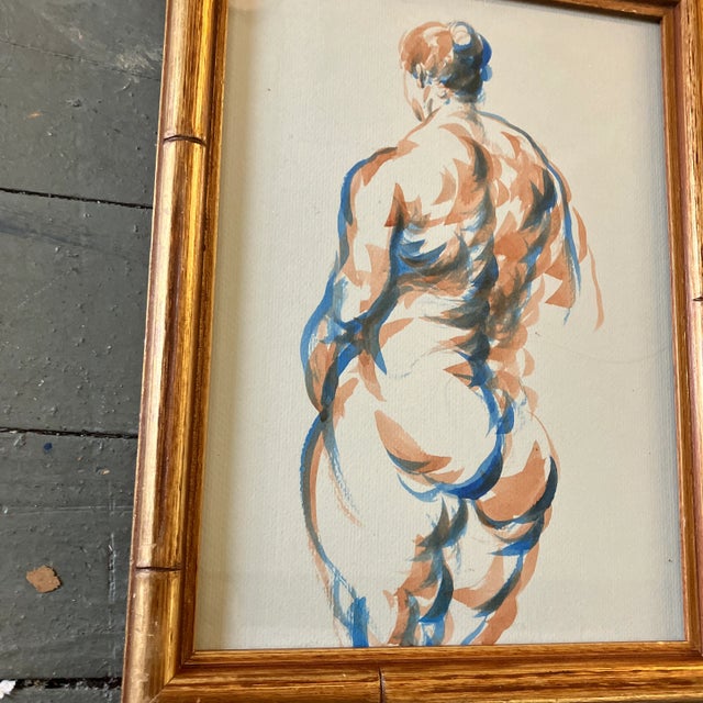 Original watercolor 7.5 x 10.5 Overall size with vintage frame is 9.5 x 12.5