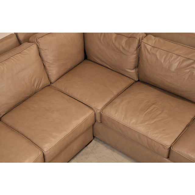 Tan Century Furniture Leather Sectional Sofa For Sale - Image 8 of 18