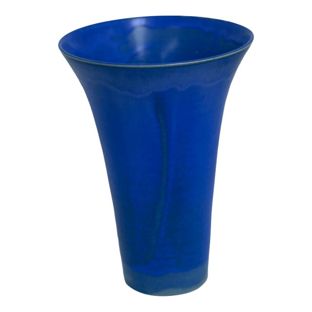 Christine Perrochon Cobalt Blue Fired Vase For Sale