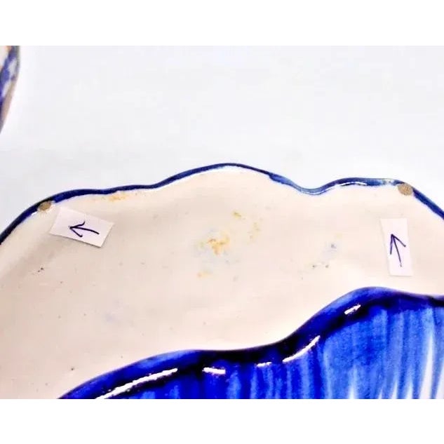 Antique Quimper Hand Painted Swan Jardiniere For Sale - Image 9 of 10