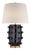 Kelly Wearstler by Visual Comfort Signature Linden Medium Cordless Table Lamp in Black with Linen Shade For Sale