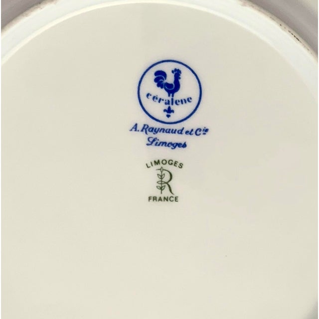 Late 20th Century Set of 4 Vintage French Limoges Porcelain Salad Plates, Floral Design, 7.75" For Sale - Image 5 of 6