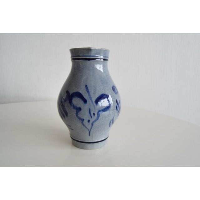 Ceramic Vintage Earthenware Jug with Blue Salt Glaze/Marzi & Remi, 1960s For Sale - Image 7 of 11