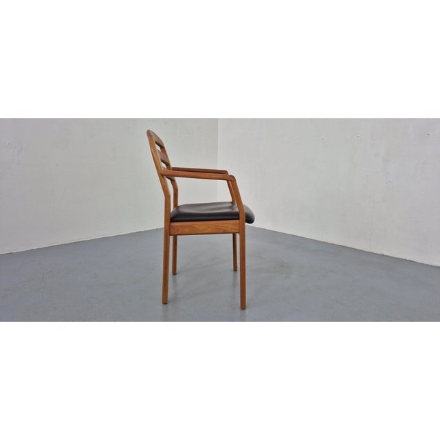 Dyrlund Danish Teak and Leather Armchair from Dyrlund, Denmark, 1970s For Sale - Image 4 of 15