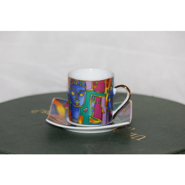 Blue Porcelain Coffee Service, 1990s, Set of 12 For Sale - Image 8 of 18