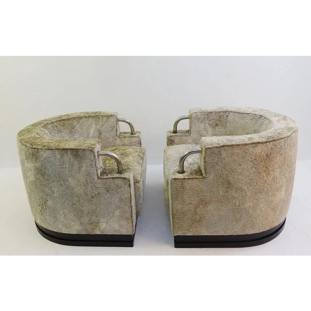 Textile Set of Art Deco Armchairs in Velvet Upholstery For Sale - Image 7 of 9