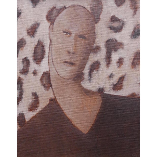Paint Scott Woodard "Determination" Brown Toned Contemporary Abstract Surrealist Painting, 2022 For Sale - Image 7 of 9