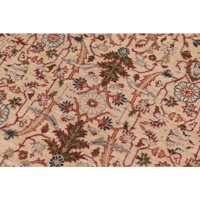 Shabby Chic Tan/Rust Wool Rug - 8'0'' X 9'9'' For Sale In New York - Image 6 of 10