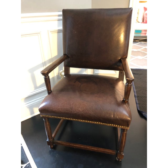 Leather Antique Style Chair Chairish