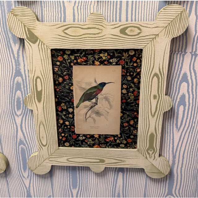 Green 19th Century Hummingbird and Nectarivore Engravings in Custom Faux Bois Frames (6 Priced Individually) For Sale - Image 8 of 8