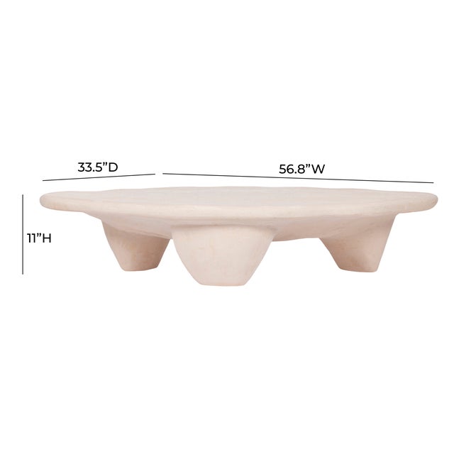 Ecru Athen Nude Faux Stone Coffee Table For Sale - Image 8 of 9