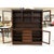 Finished in a dark brown wood tone, this traditional-style piece features four glass-paneled cabinet doors with interior...