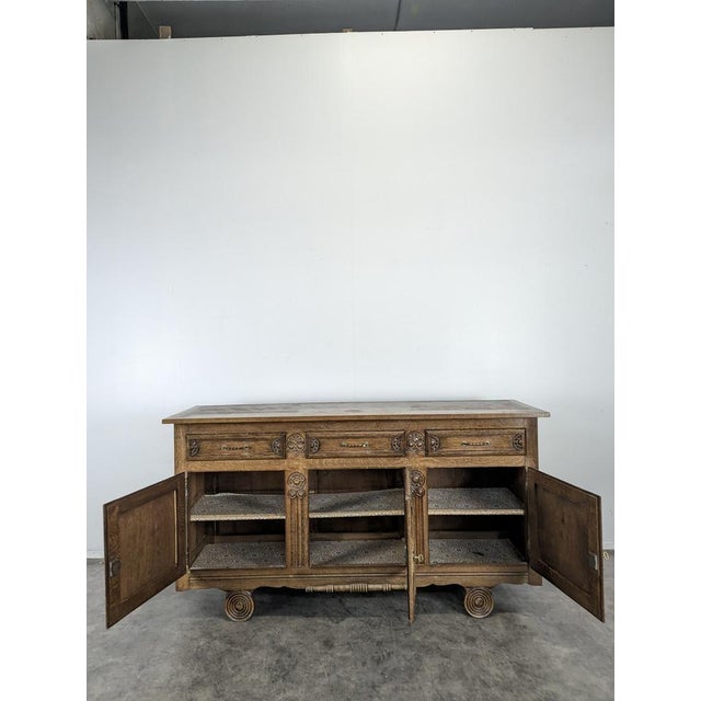Brutalist Carved Oak Sideboard For Sale - Image 5 of 11