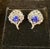 3.6 Ct Round Tanzanite & 3.6 Ct Rose Cut Diamond Post Earrings in 18 Karat Gold For Sale - Image 13 of 18