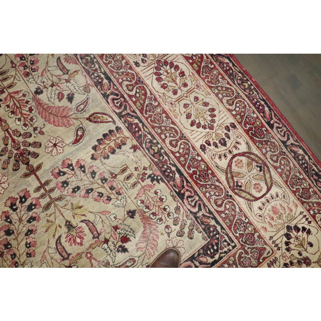 Stunning 19th Century Persian Lavar Kerman Square Carpet, 9'7'' X 10'10'' For Sale In New York - Image 6 of 6