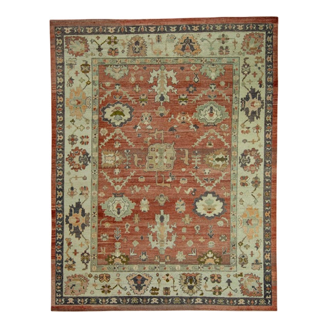 Turkish Oushak Old Wool Rug 9'3" x 11'11" #30136 For Sale