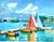 Late 20th Century Nautical Acrylic Painting, Signed Sailboats by Port in Spain, Framed, 38"w For Sale - Image 4 of 9