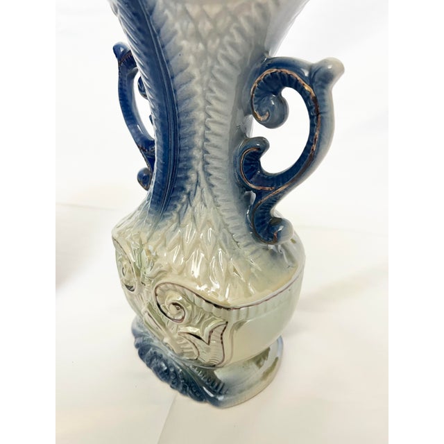 Ceramic Vintage Brazilian Iridescent Ceramic Vases - A Pair For Sale - Image 7 of 9