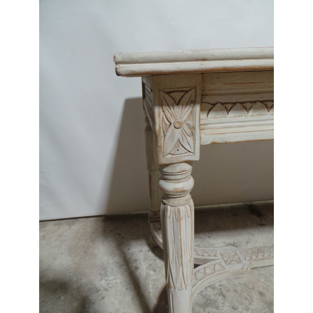 Antique White Swedish Gustavian Style Island Table For Sale - Image 8 of 12