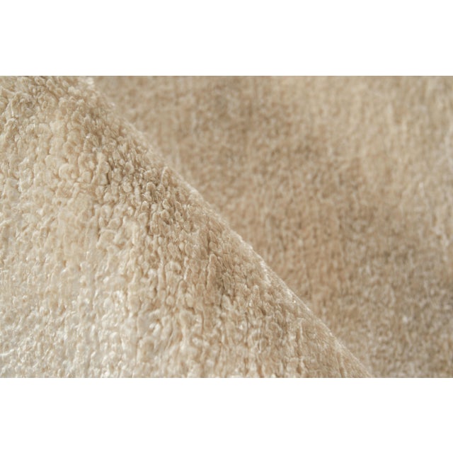 Exquisite Rugs Exquisite Rugs Plush Hand-Knotted Bamboo Silk & Mohair Ivory Rug-10'X14' For Sale - Image 4 of 7