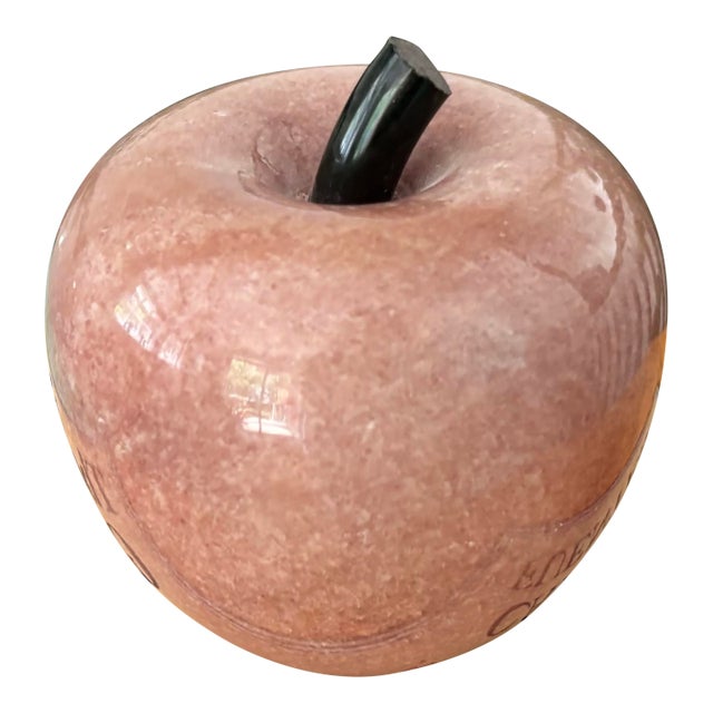 Vintage Pink Marble Apple Form Paper Weight For Sale