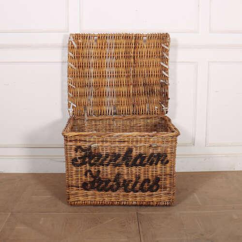 Wood English Wicker Log Basket, 1890s For Sale - Image 7 of 8