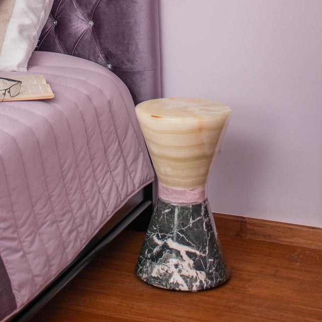 Early 21st Century Side Table in Onyx and Marble by Forzini For Sale - Image 5 of 9