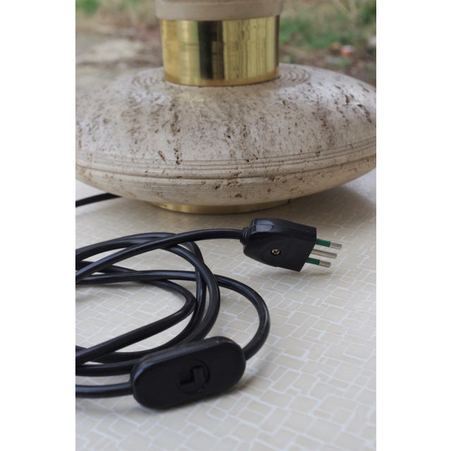 Marble, Brass and Plastic Table Lamp, 1960s For Sale - Image 6 of 10