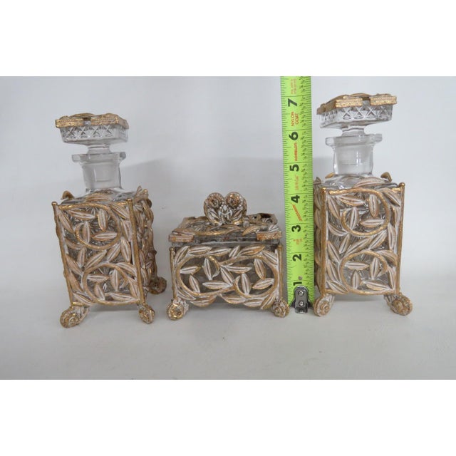 Imperial Glass 4pc Ormolu Vanity Set With 2 Perfume Bottles 1 Tray 1 Box 4723b For Sale - Image 14 of 18