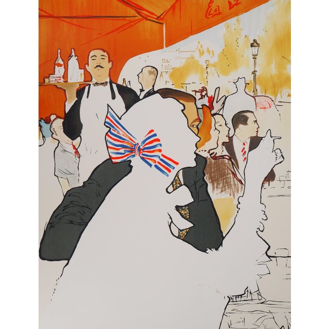 RenÃ© Gruau At a terrasse Original lithograph Signed in pencil Numbered / 45 in roman numerals On Arches vellum 72 x 53 cm...
