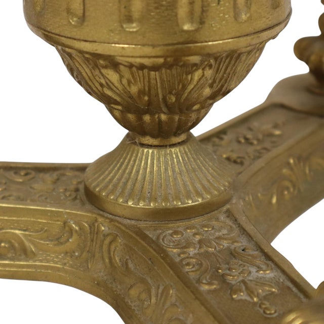 Vintage Brass Side Table with Round Onyx Marble Top, 1950s For Sale - Image 12 of 18