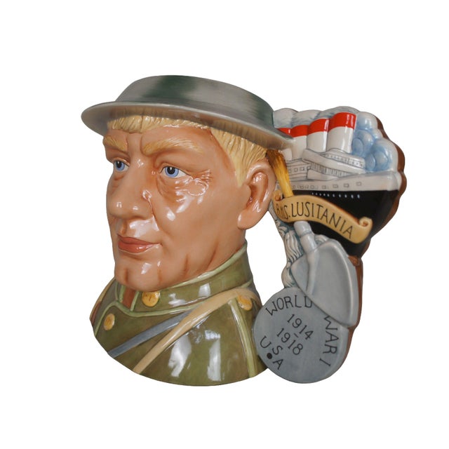 Realism English Royal Doulton u.s. Military Soldier World War I Toby Character Jug For Sale - Image 3 of 16