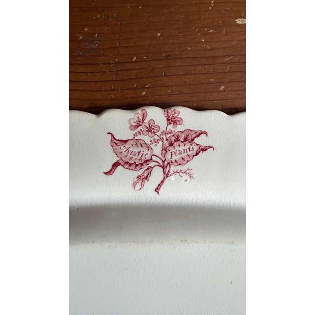 Ceramic A Very Fine Antique Pink Transferware Decorated Staffordshire Pattern Platter "Asiatic Plants" Pattern, Circa 1840's For Sale - Image 7 of 11