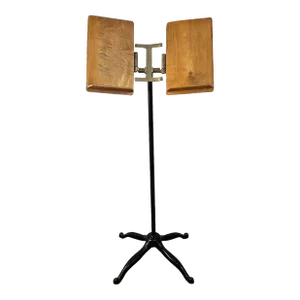 19c Wood & Cast Iron Lectern Music Stand Book Holder