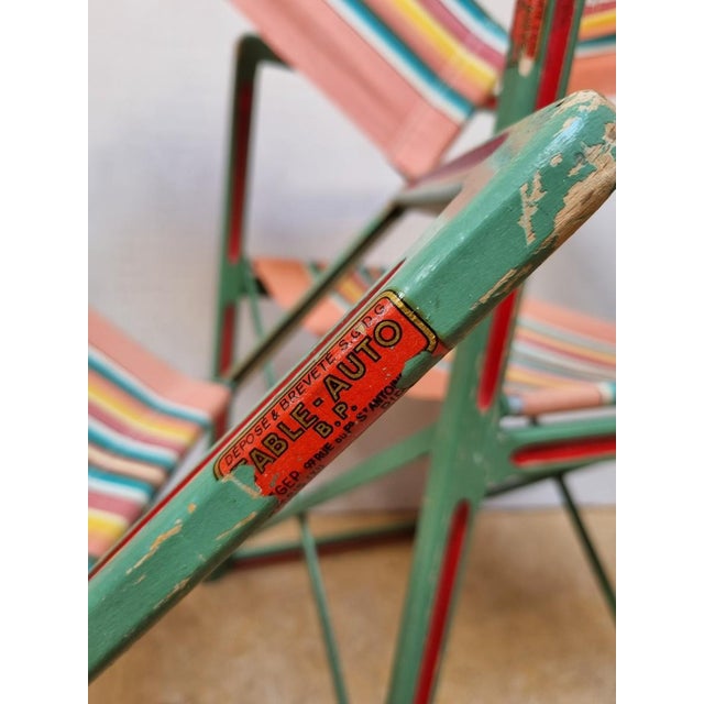 Brown Vintage Folding Chairs by Table Auto B.P. Paris, 1950s, Set of 2 For Sale - Image 8 of 18