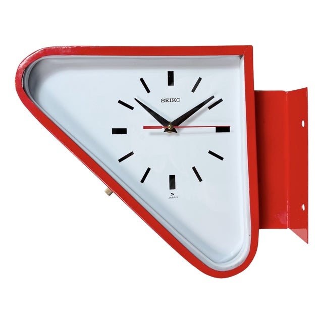 Vintage Red Ships Double-Sided Wall Clock from SEIKO, 1970s For Sale