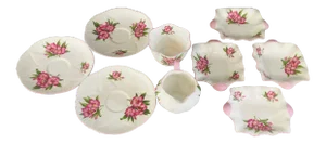 Shelley Porcelain Art Deco Serving Set - 8 Pieces