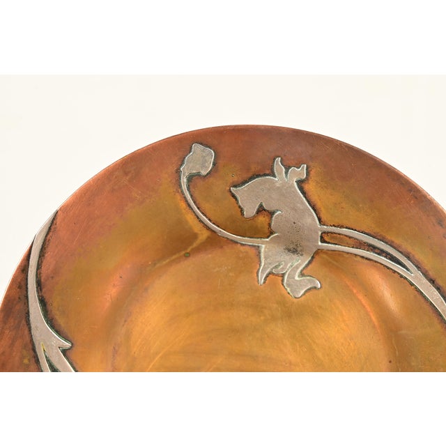 Early 20th Century Heintz Arts & Crafts Sterling Silver on Bronze Plate For Sale - Image 5 of 9