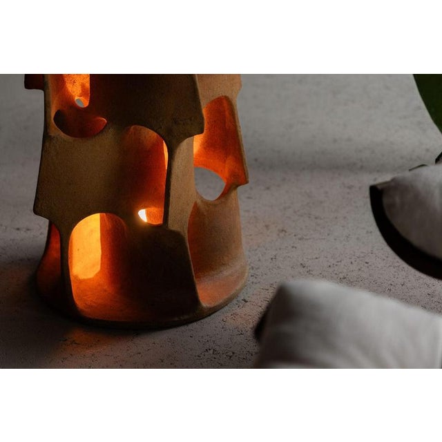 Flamme Lamp in Terracotta by Guy Bareff, France, 1970s For Sale - Image 4 of 18