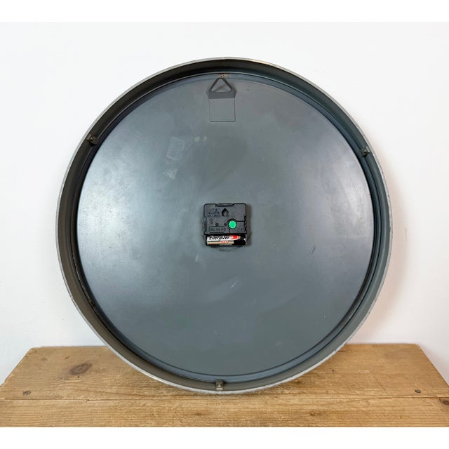 Large Grey Industrial Station Wall Clock from CTW, 1960s For Sale - Image 18 of 18