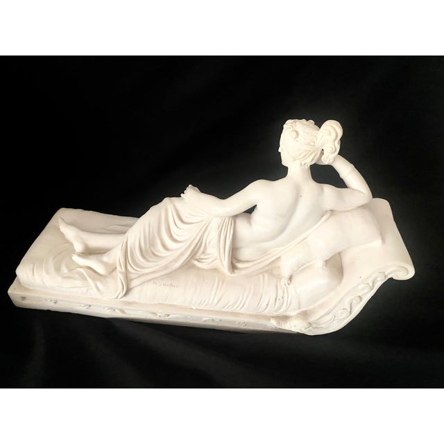 Vintage Sculpture by Amilcare Santini Depicts Pauline Bonaparte Borghese Sister of Napoleon Bonaparte.. For Sale - Image 13 of 17