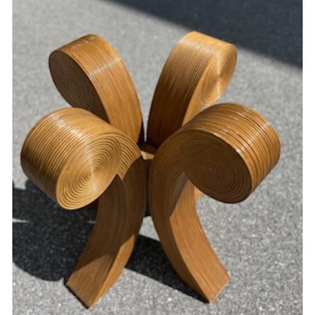 1960s Bamboo Pencil Reed Round Glass Dining Table For Sale In West Palm - Image 6 of 12