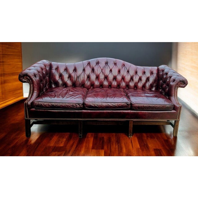 Elevate Your Living Space With the Timeless Elegance of This Exquisite Chesterfield Leather Set by Brandon Furniture of Nc. For Sale - Image 4 of 12