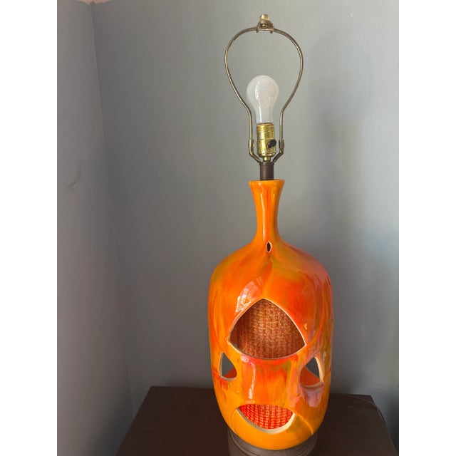 1970s Lava Glaze Double Lamp in Style of Honi Chilo For Sale - Image 11 of 11