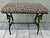 Vintage Mid 20th Century Cast Iron Bench With Leopard Print Upholstered Seat For Sale - Image 4 of 12