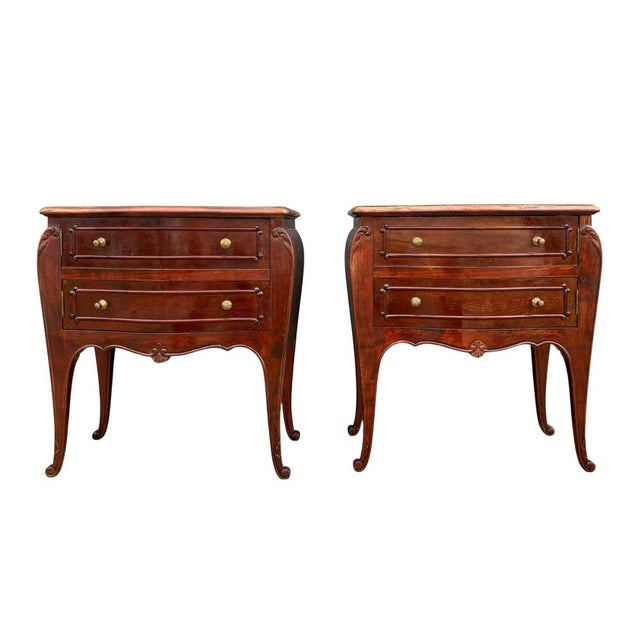 French Louis XV Style Bedside Tables, 1930s, Set of 2 For Sale - Image 13 of 13