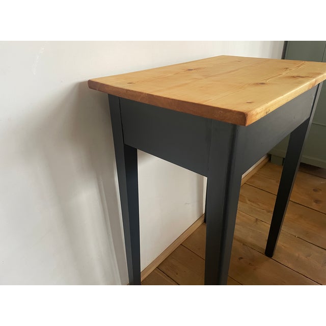 This charming antique side table has been given a fresh coat of paint, sanded, and oiled. Width: 59.5 cm Depth: 39.5 cm...