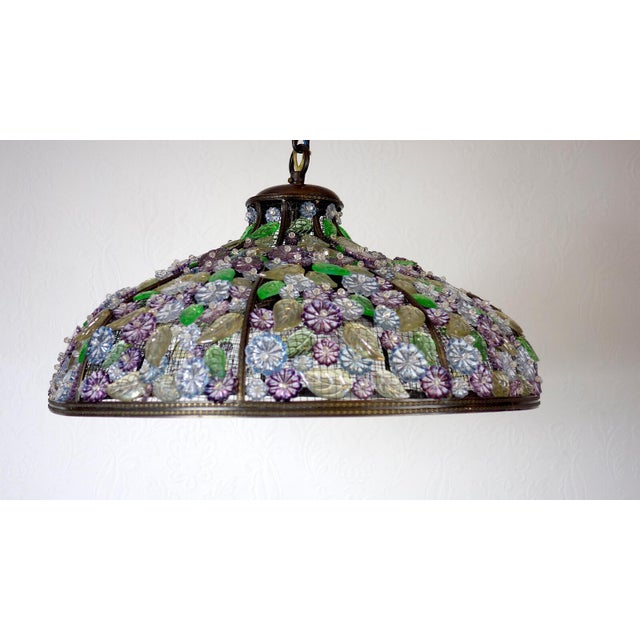 Burnished Brass and Crystal Chandelier from Palwa, 1950s For Sale - Image 12 of 12