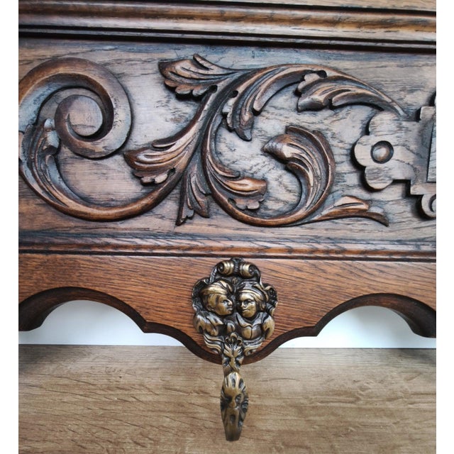 Wood Vintage French Coat Rack in Oak For Sale - Image 7 of 10
