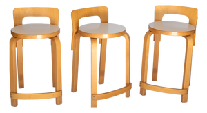 K65 Stools by Alvar Aalto for Artek, 1970s, Set of 3